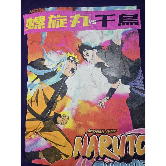 Naruto Shippuden Rasengan vs Chidori Purple T shirt Mens Size Medium anime - Picture 7 of 7